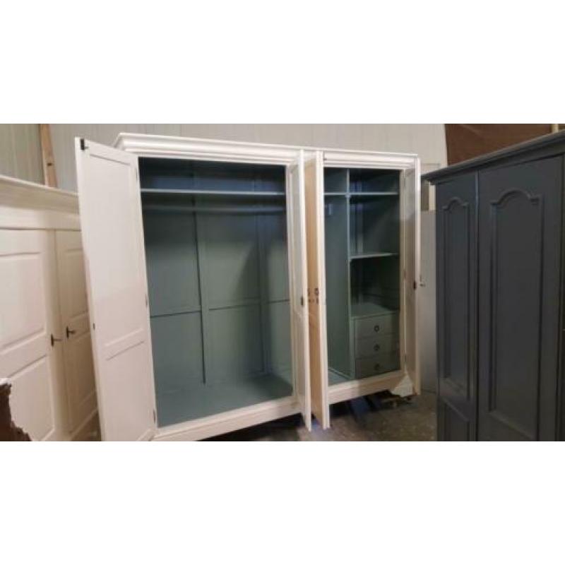 Landelijke brocante garderobe slaapkamer kasten, kledingkast