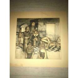 Gravure oud . Beschadigd