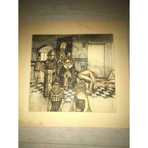 Gravure oud . Beschadigd