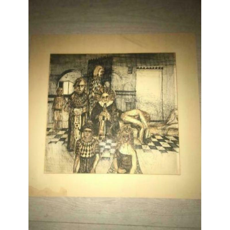 Gravure oud . Beschadigd