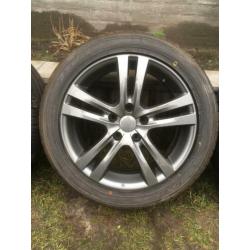 Nieuwe 17” velgen + banden 5x100 toyota avensis 215/45/17