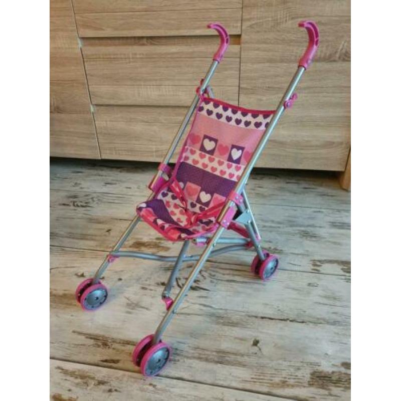 poppen set. poppenwagen, buggy, bedje en kinderstoel