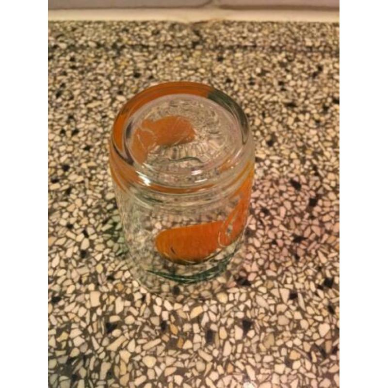 6x Retro jaren 50 glas limonade aardbei tomaat citroen