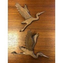 Vintage vogels muurhangers muurdecoratie ornamenten
