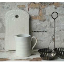 brocante oud Franse bandenkan off white ( kleinere maat )