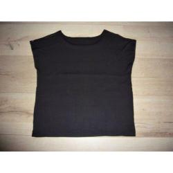 Festival T-shirt top met pailletten zwart nieuw L