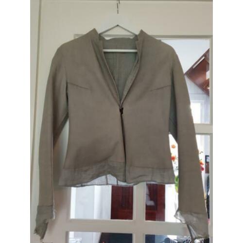 Designer Isaac sellam experience lams lederen jasje mt 36