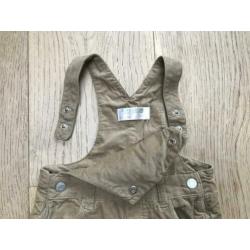 Zara Mini salopette tuinbroek corduroy rib fluweel beige 68