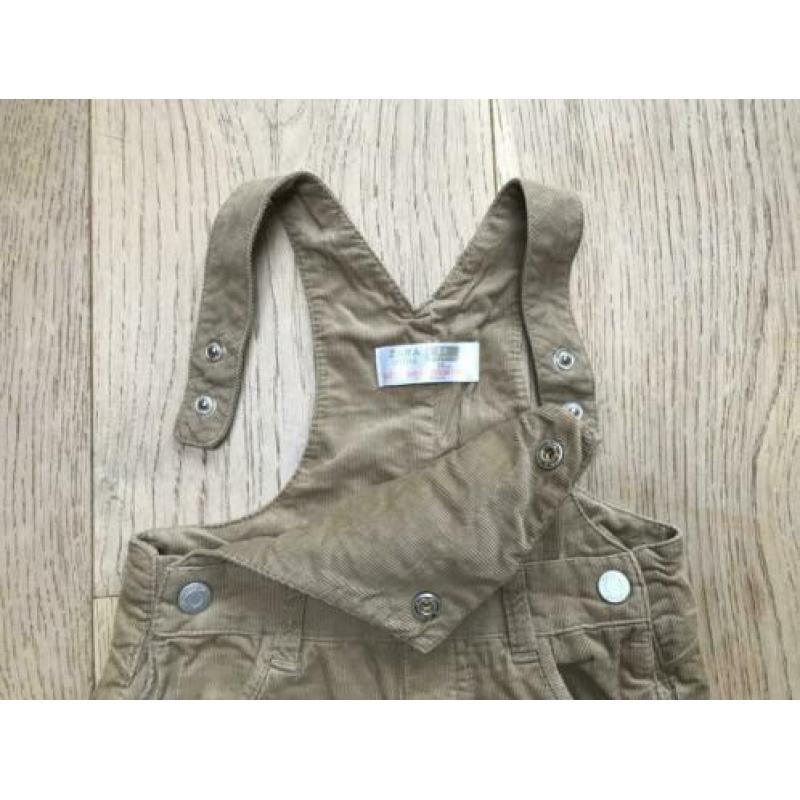 Zara Mini salopette tuinbroek corduroy rib fluweel beige 68