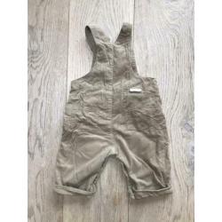 Zara Mini salopette tuinbroek corduroy rib fluweel beige 68