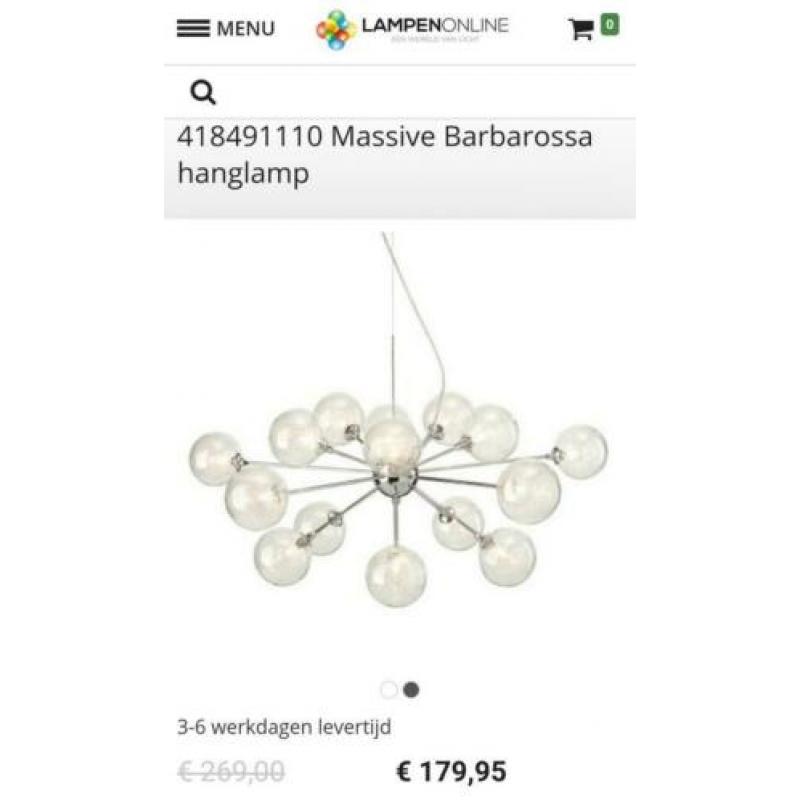 Moderne luxe hanglamp glas Philips 15 lichtpunten