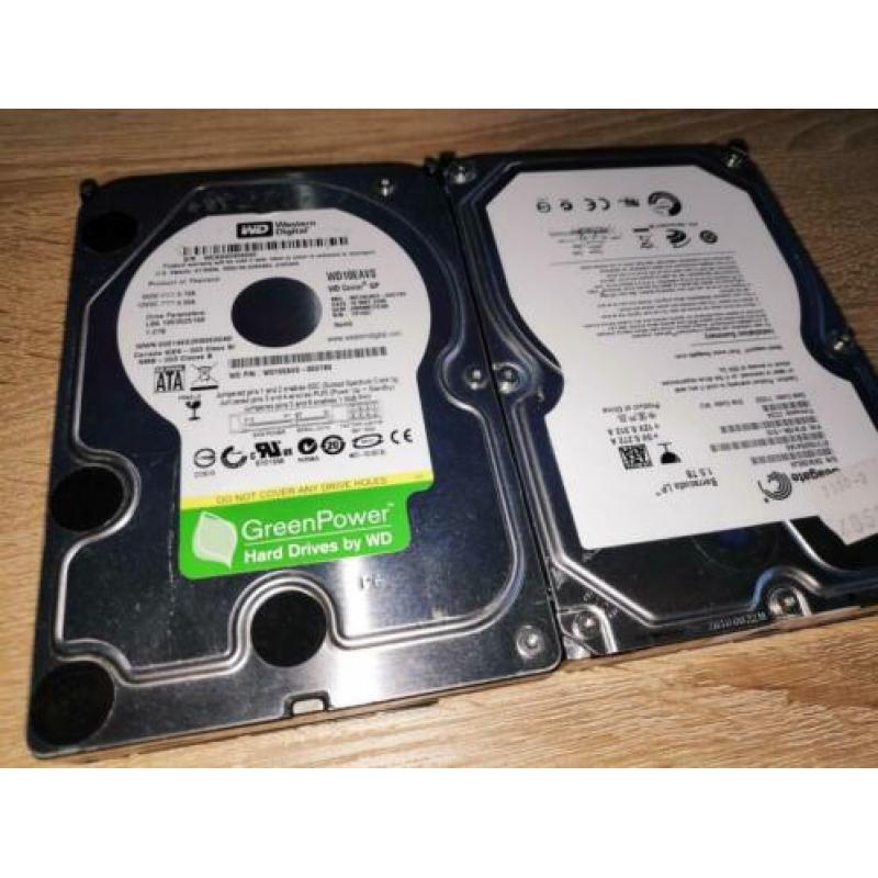 Western Digital en Seagate HDD harde schijf 1.5 en 1 TB