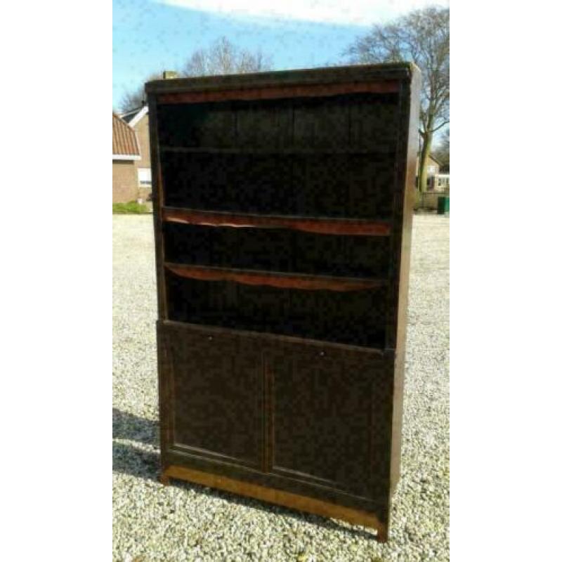 179, Antieke mahoniehouten boekenkast te koop (opknapper)