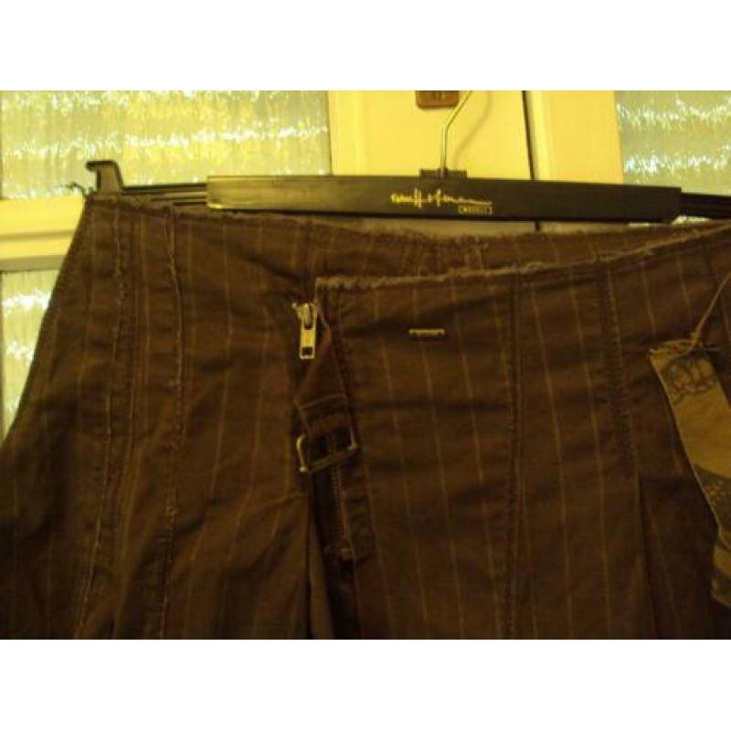 Trendy kort bruin katoenen stretch rok IKKS 38 M nieuwstaat