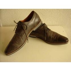 VAN LIER heren veterschoenen, maat 42, grijs leder (4)
