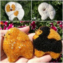 Handgemaakte lederen Broche