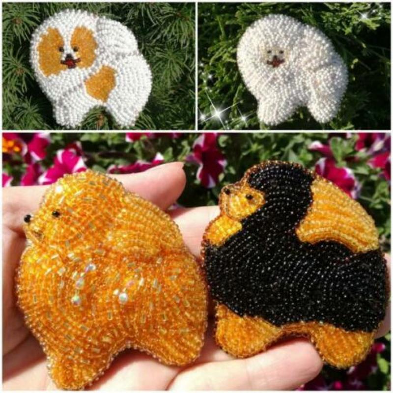 Handgemaakte lederen Broche
