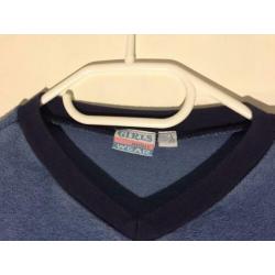 Kat Poes Blauw Badstof Pyjama Shirt Top Maat 152