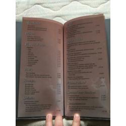 Menu kaart van NS stations restauraties