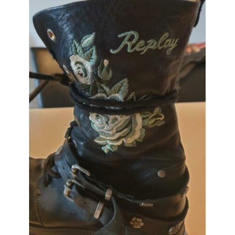 Leren bikerboots / laarsjes van replay maat 40????