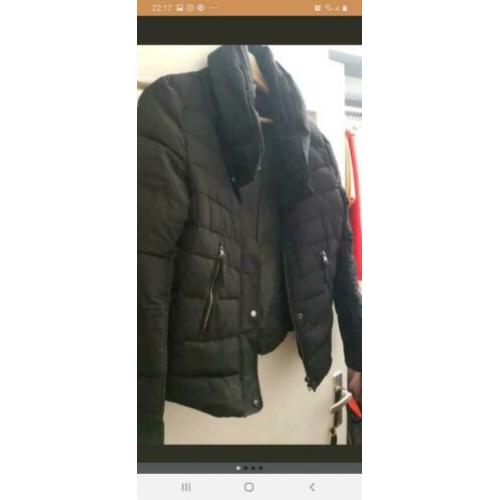 Zwarte winter jas maat s