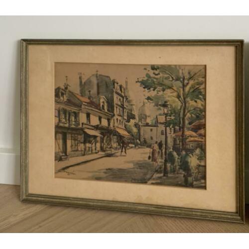 seguie aquarel parijs mont martre montmartre place du tertre