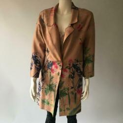 Madison, ZGAN, bruine, bloemen, voorjaarsjas, maat medium
