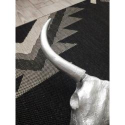 Design Dierenkop Oss, wand, zilverkleurig zgan.