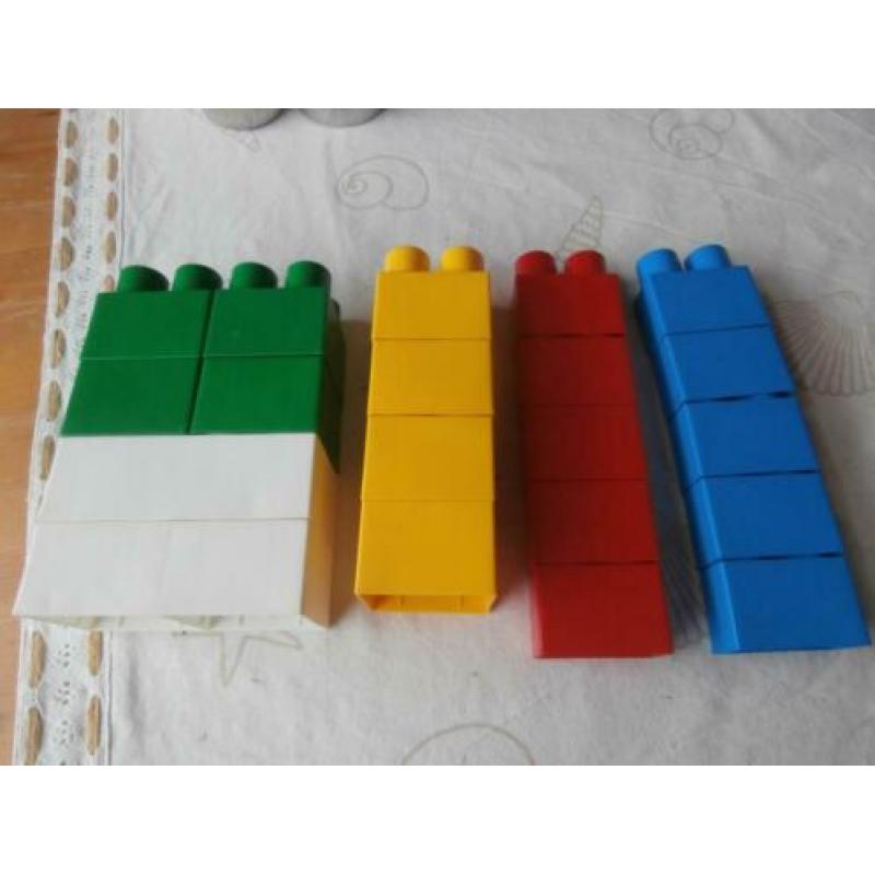 Bouwstenen plastic blokken groot abrick diverse kleuren