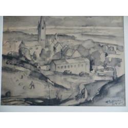aquarel Piet Landkroon "Sint Pieter" 1951
