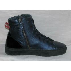 MUOVITI maat 37 lerensneaker/rits blauw - gratis verzenden
