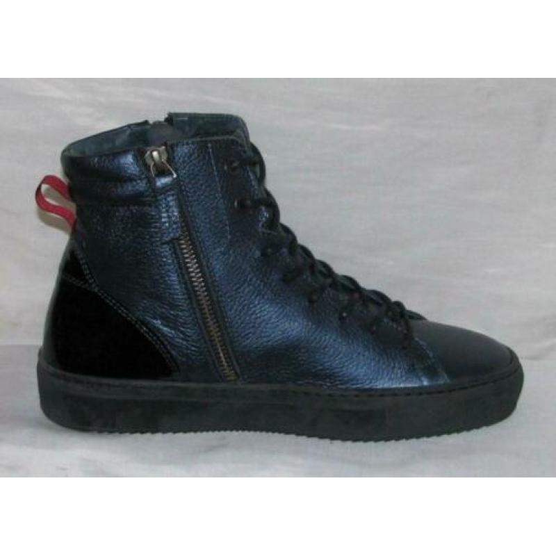 MUOVITI maat 37 lerensneaker/rits blauw - gratis verzenden