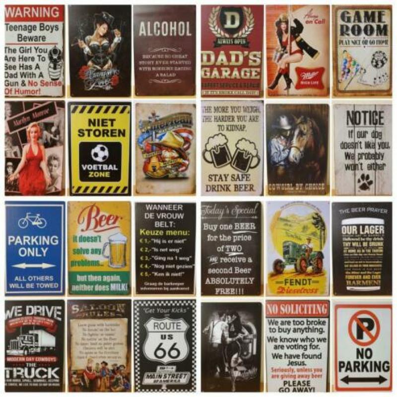 Marilyn Monroe pistool tattoo reclamebord wandbord metaal