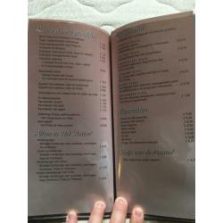 Menu kaart van NS stations restauraties