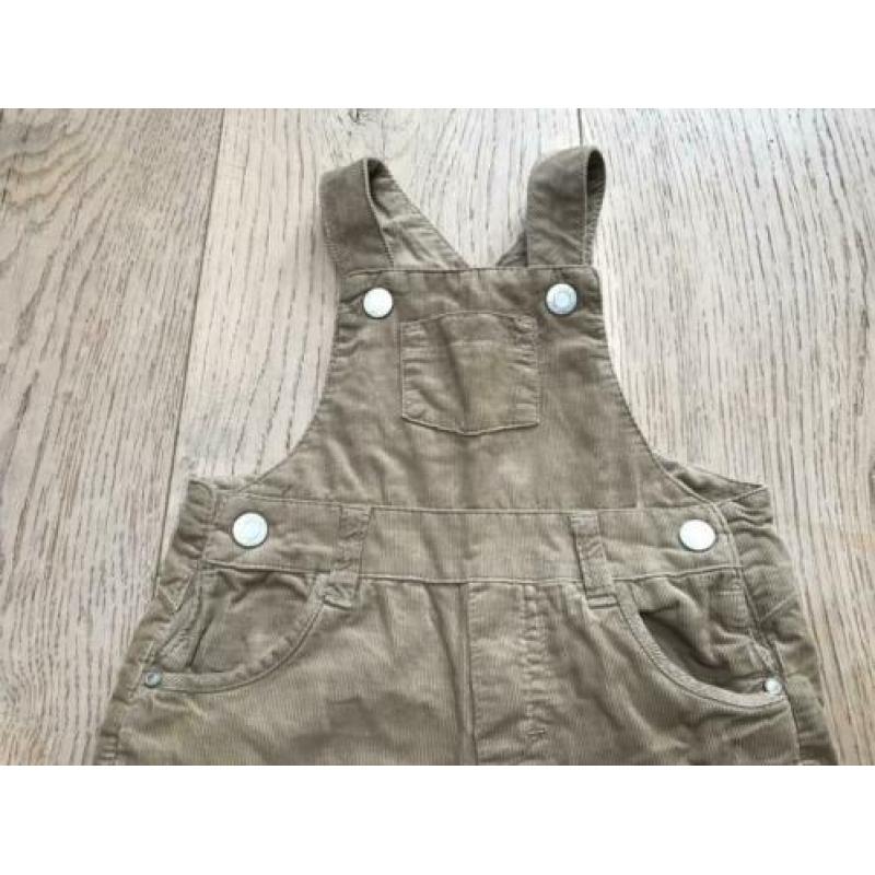 Zara Mini salopette tuinbroek corduroy rib fluweel beige 68