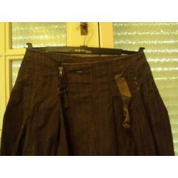 Trendy kort bruin katoenen stretch rok IKKS 38 M nieuwstaat