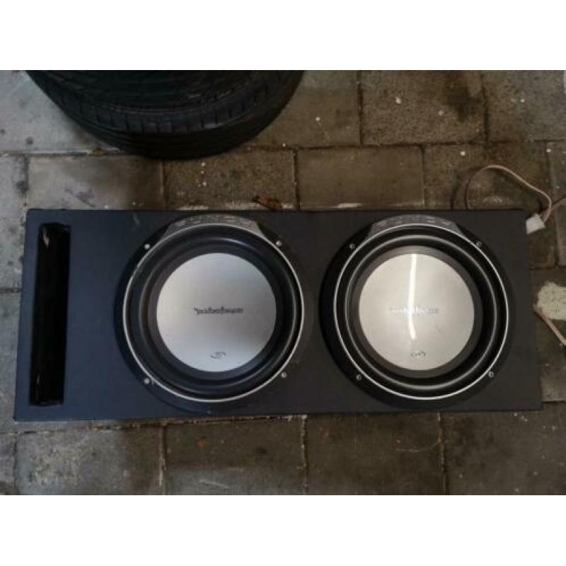 Rockford Fosgate Punch p1 dubbele 10'' met Gepoorte kist.