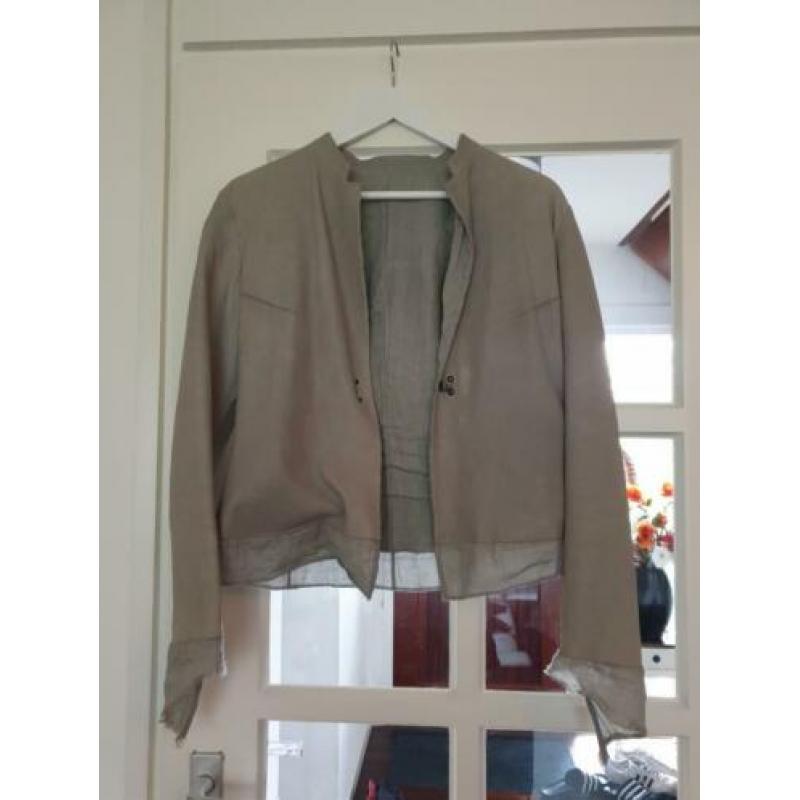 Designer Isaac sellam experience lams lederen jasje mt 36