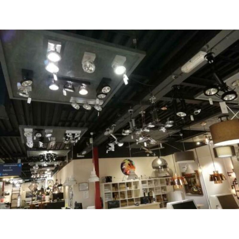 46cm moderne plafondlamp spots zwart wit aluminium dimbaar