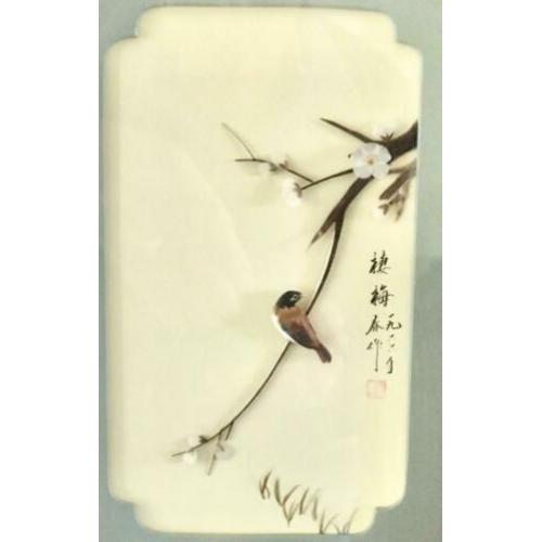 Japans miniatuur vogeltje in lijst