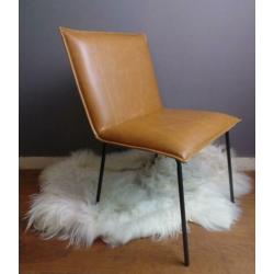 NIEUW! Stoel Floke Velvet cognac showmodel fauteuil