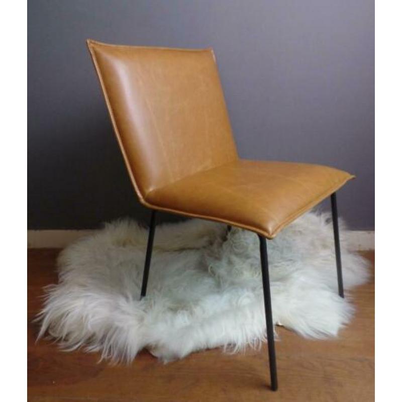 NIEUW! Stoel Floke Velvet cognac showmodel fauteuil