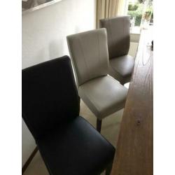 6 eetkamerstoelen in 3 kleuren zgan
