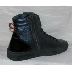 MUOVITI maat 37 lerensneaker/rits blauw - gratis verzenden