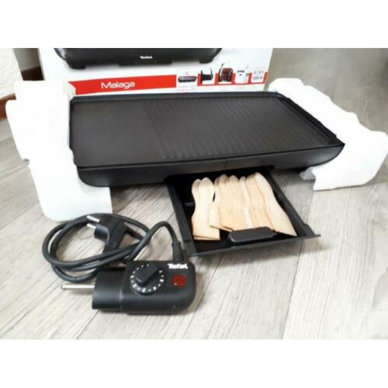 Tefal Malaga grillplaat/gourmetstel + 12 houten spateltjes!