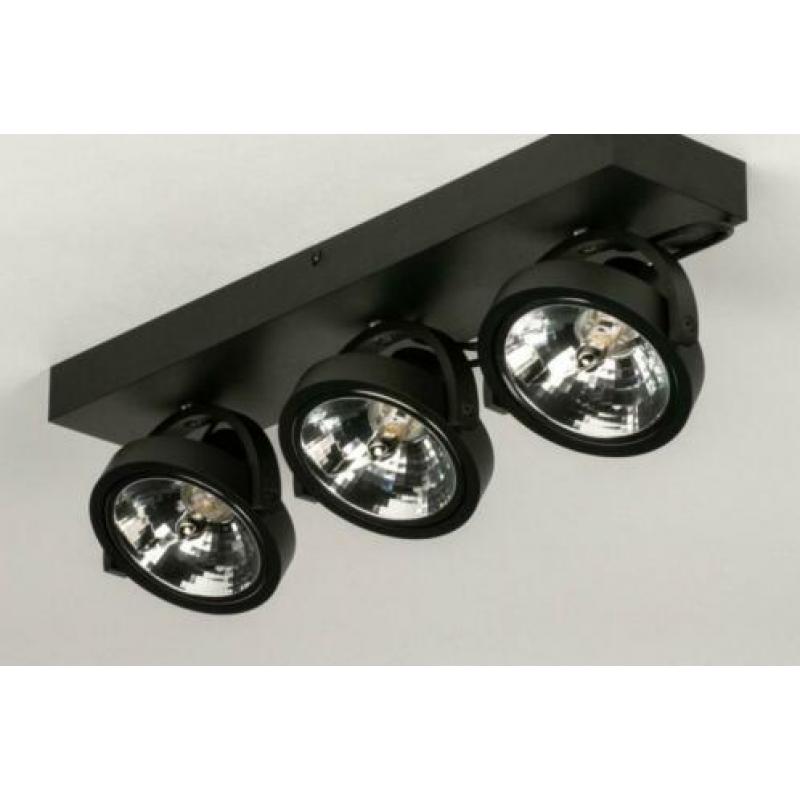 46cm moderne plafondlamp spots zwart wit aluminium dimbaar