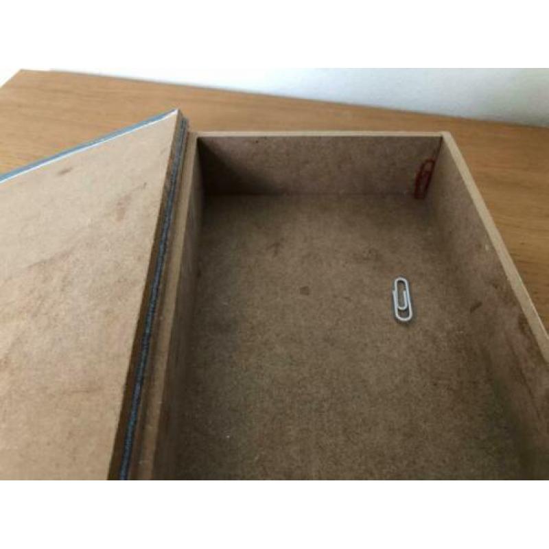 Cowboy houten opbergdoos kistje boek met geheim opbergboek