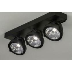 46cm moderne plafondlamp spots zwart wit aluminium dimbaar