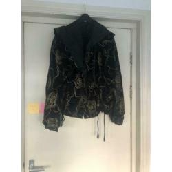 Vintage jas jacket bomber coat goud zwart S M