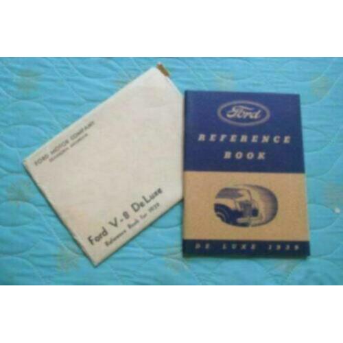 1939 Ford V-8 DeLuxe Reference Book Manual Brochure USA